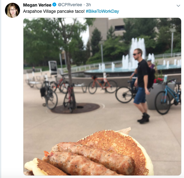 Megan Verlee with pancakes